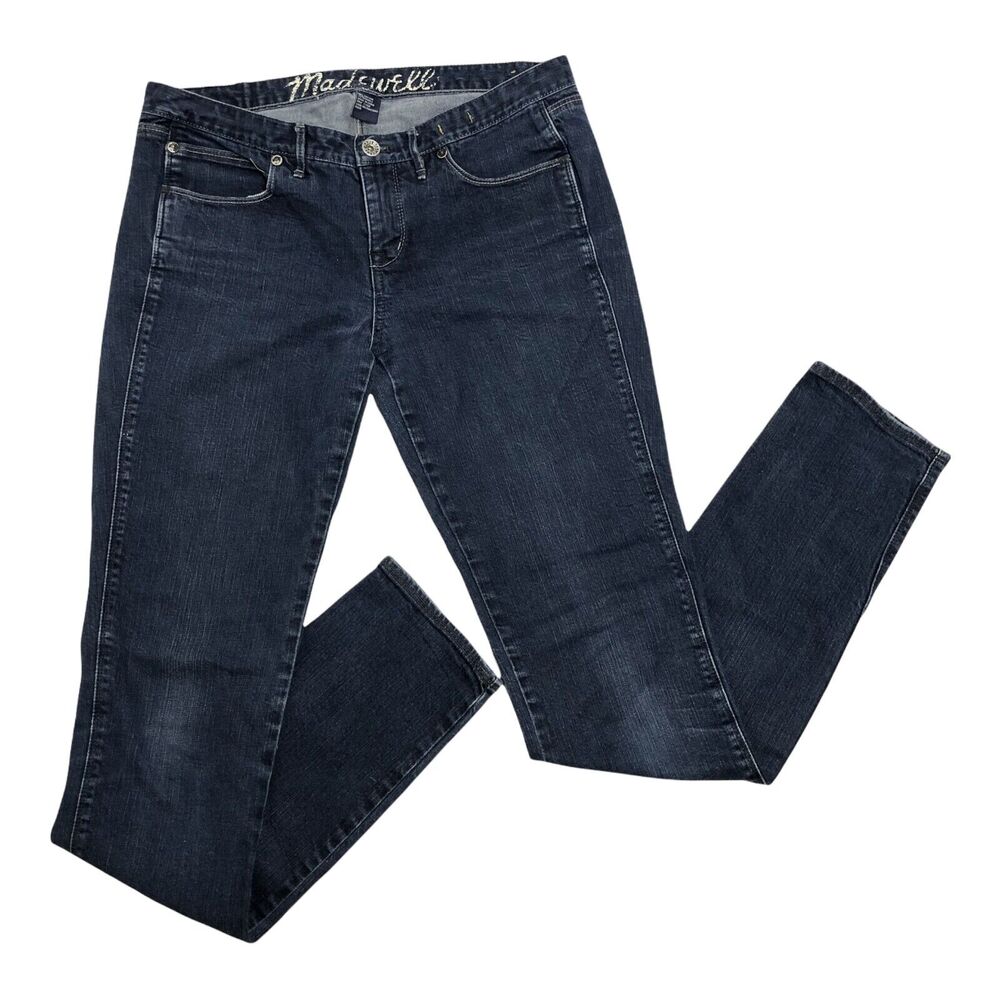 Madewell Skinny Jeans Low Rise Dark Wash Blue Denim Stretch 29 x 34 Act 32 x 33